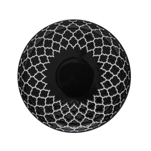 634-109985 7" Round Porcelain Plate - Black w/ White Embossed Pattern