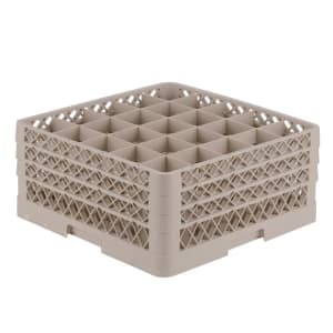 175-TR6BBBBBB Traex® Full Size Glass Rack w/ (25) Compartments - (6) Extenders, Beige