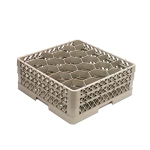 175-TR11GA Traex® Full Size Rack Max® Glass Rack w/ (20) Compartments - (2) Extenders, Beige