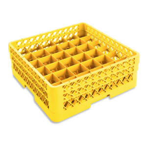 175-TR7CA08 Rack-Master Glass Rack w/ (36) Compartments - (2) Extenders, Yellow