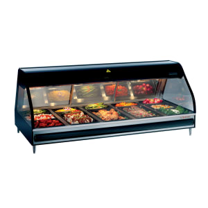 139-ED372BLK208 72" Full Service Countertop Heated Display Case - 208v
