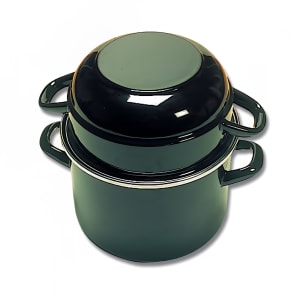 347-070973 2 1/2 qt Enameled Steel Mussel Pot w/ Lid