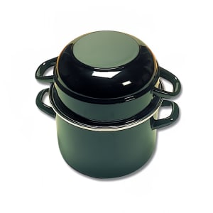 347-070974 1 1/2 qt Enameled Steel Mussel Pot w/ Lid