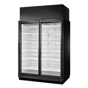 598-TRM2MBW1BRRNY4 66 1/2" Two Section Supermarket Display Refrigerator, (2) Right Hinge Doors, Black, 208-240v