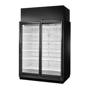 598-TRM2MBW1BRRYY4 65 1/2" Two Section Supermarket Display Refrigerator, (2) Right Hinge Doors, Black, 208-240v