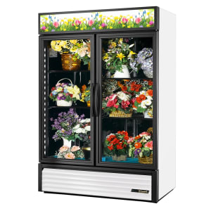 598-GDM49FCHCTSL01W 2 Section Floral Cooler w/ Swinging Door - White, 115v