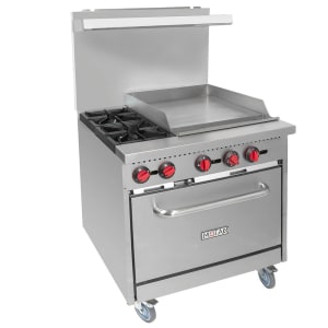 895-R6G24NG 36" 2 Burner Gas Range w/ Griddle & Standard Oven, Convertible