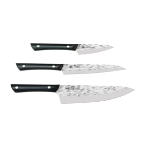 194-HTS0370 3 Piece Knife Set w/ Black POM Handle, Carbon Steel