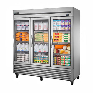 598-T72GHCFGD01RRR 78 1/10" Three Section Reach In Refrigerator, (3) Right Hinge Glass Doors, 115v