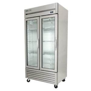 598-T35GLH 40" Two Section Reach In Refrigerator, (2) Left Hinge Glass Doors, 115v