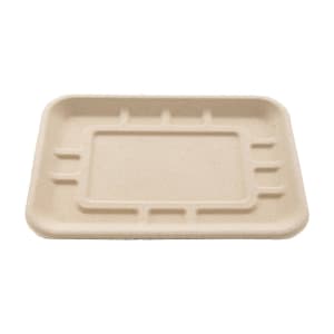 791-TTA800B480IN Rectangular Disposable Lunch Protein and Produce Tray w/ (2) Compartments - 8 1/8" x 5 1/2", Molded 