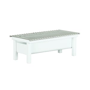 151-14092215 Rectangular Chafer Alternative - 19 3/4"W x 10"D x 7"H, Metal, White