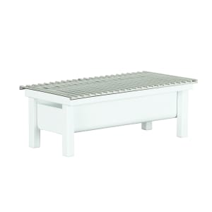151-13482215 Rectangular Chafer Alternative - 19 3/4"W x 10"D x 4"H, Metal, White