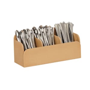 151-22354122 3 Compartment Flatware Holder - 13" x 4 1/2", Upcycled Rice Hulls