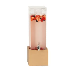 151-234403122 3 gal Beverage Dispenser w/ Ice Tube - Acrylic Container, Brown Base