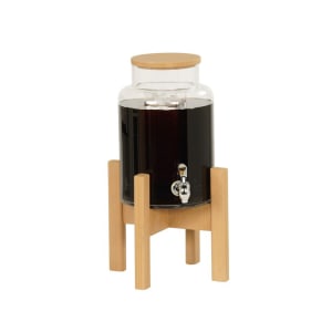 151-234442122 2 gal Beverage Dispenser w/ Ice Tube - Acrylic Container, Brown Base