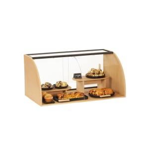 151-23438S122 Pastry Display Case w/ Sliding Doors - 35 1/2"W x 19 1/2"D x 16 3/4"H, Acrylic/Upcycled Rice Hulls