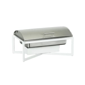 151-332115 Full Size Chafer w/ Hinged Lid & Chafing Fuel Heat - Metal, White