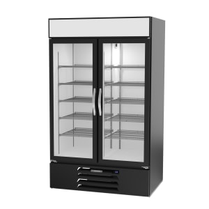 118-MMF44HC1B 47" Two Section Display Freezer w/ Swing Doors - Bottom Mount Compressor, Black, 115v