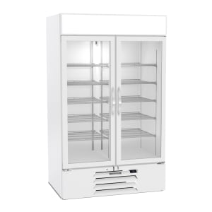 118-MMF44HC1WIQ 47" Two Section Display Freezer w/ Swing Doors - Bottom Mount Compressor, White, 115v