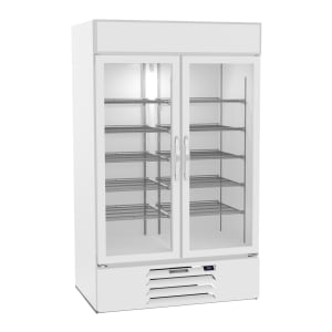 118-MMF44HC1W 47" Two Section Display Freezer w/ Swing Doors - Bottom Mount Compressor, White, 115v