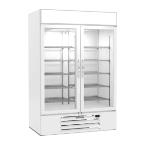118-MMF49HC1WIQ 52" Two Section Display Freezer w/ Swing Doors - Bottom Mount Compressor, White, 115v