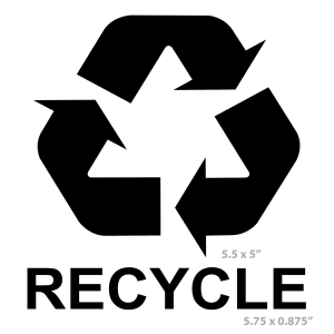 125-LABEL55RBK Recycle Logo Decal - "Recycle", English