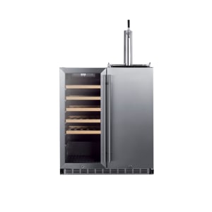 162-SWBC3041 30" Dual Zone Draft Wine System/Cellar with (1) 1/6 Size Keg Capacity - Stainless, 115v