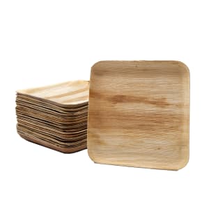 524-010016B 7" Square Disposable Palm Leaf Plate