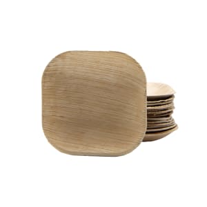 524-012210B 4" Square Disposable Palm Leaf Plate