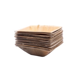 524-02226PY 16 oz Disposable Palm Leaf Pyramid Bowl
