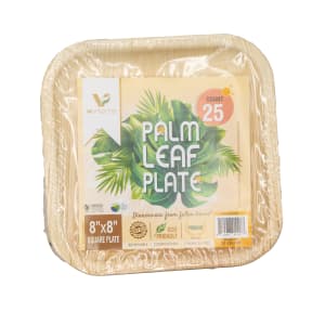 524-012020B 8" Square Disposable Palm Leaf Plate
