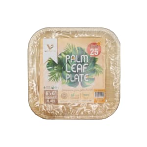 524-012215B 6" Square Disposable Palm Leaf Plate