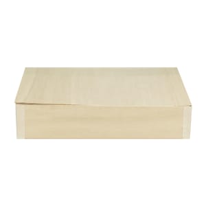 524-TGCB5X1H Collapsible To Go Box w/ Attached Lid - 15" x 11" x 3", Balsa Wood/Rice Paper