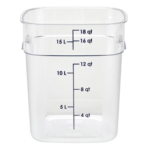 144-18SFSPROCW135 18 qt FreshPro Square Food Storage Container - CamSquare®, Polycarbonate, Blue Graduation