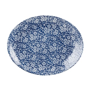 893-CAPOP121 Oval Vintage Prints Plate - 12 1/2" x 10", Ceramic, Victorian Calico Prague