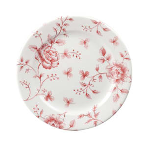 893-RCCVP651 6 5/8" Round Vintage Prints Profile Plate - Ceramic, Cranberry Rose Chintz