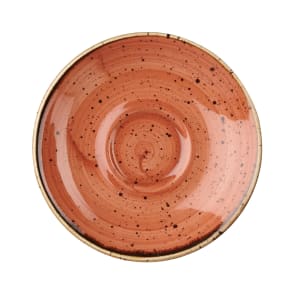 893-SSOSESS1 4 1/2" Round Stonecast Saucer - Ceramic, Spiced Orange