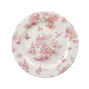 893-TOCVP81 8 1/4" Round Vintage Prints Tea Plate - Ceramic, Toile Cranberry