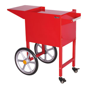 122-PCM8LC Popcorn Cart for 8 oz Popper Machine w/ Side Shelf, Red