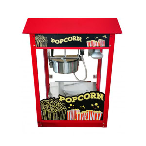 122-PCM8L Popcorn Machine w/ 8 oz Kettle - Stainless Steel, Red, 120v