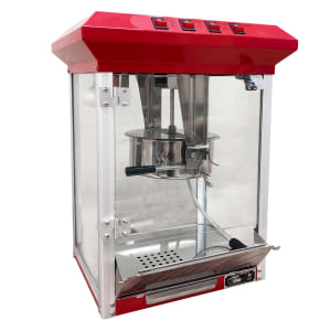 122-PCM8 Popcorn Machine w/ 8 oz Kettle - Stainless Steel, Red, 120v