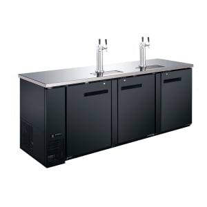 407-USBD90282 90" Kegerator Beer Dispenser w/ (4) Keg Capacity - (2) Columns, Black, 115v