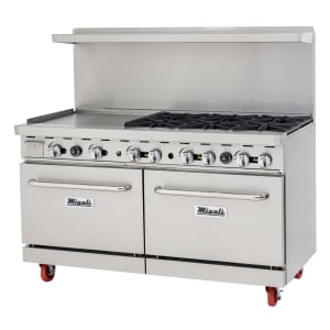 338-CRO624GLNG 60" 6 Burner Gas Range w/ Griddle & (2) Standard Ovens, Natural Gas
