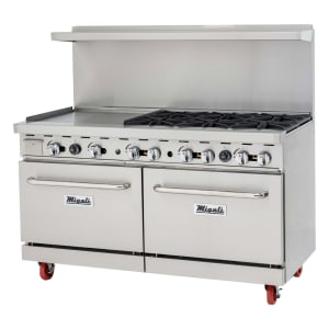 338-CRO624GLLP 60" 6 Burner Gas Range w/ Griddle & (2) Standard Ovens, Liquid Propane