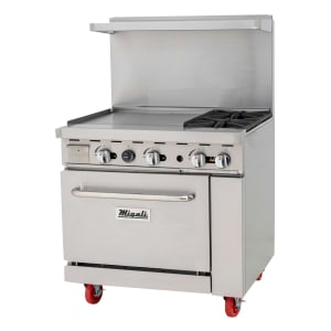 338-CRO224GLLP 36" 2 Burner Gas Range w/ Griddle & Standard Oven, Liquid Propane
