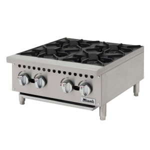 338-CHP424 12" Gas Hotplate w/ (2) Burners & Manual Controls, Convertible
