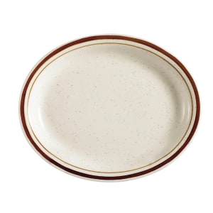 130-AZ13 11 1/2" x 9" Oval Arizona Platter - Ceramic, Brown/White