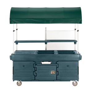 144-KVC854C191 Kiosk Type Food Cart w/ Cover & Lockable Storage, 85 1/8"L x 33 1/2"W x 94"H, Gray