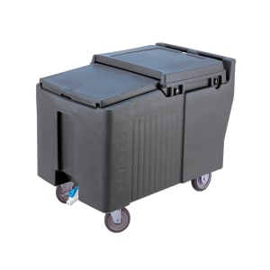 144-ICS175L191 175 lb Insulated Mobile Ice Caddy - Plastic, Granite Gray